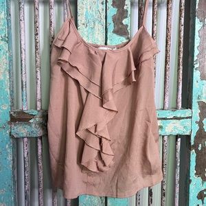 Nude Ruffle Blouse Tank